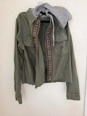 Free People Jacket with Embroidered Trim